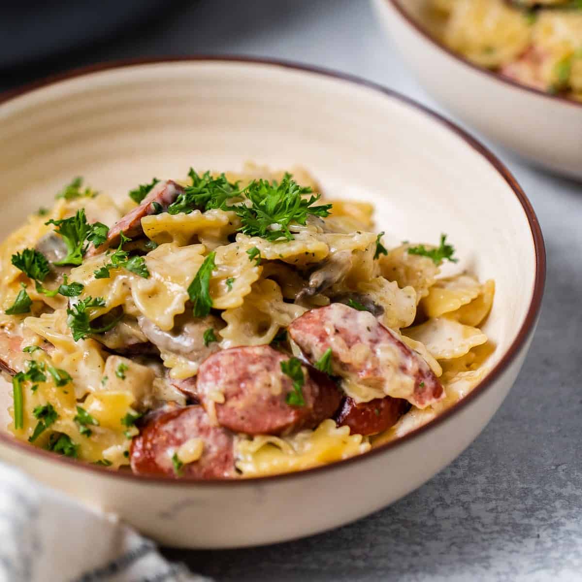 Creamy Sausage Pasta with Mushrooms - The Travel Palate