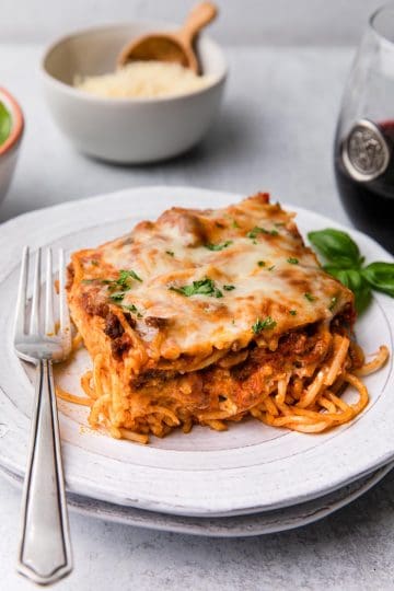 Cream Cheese Baked Spaghetti Casserole with Ricotta - The Travel Palate