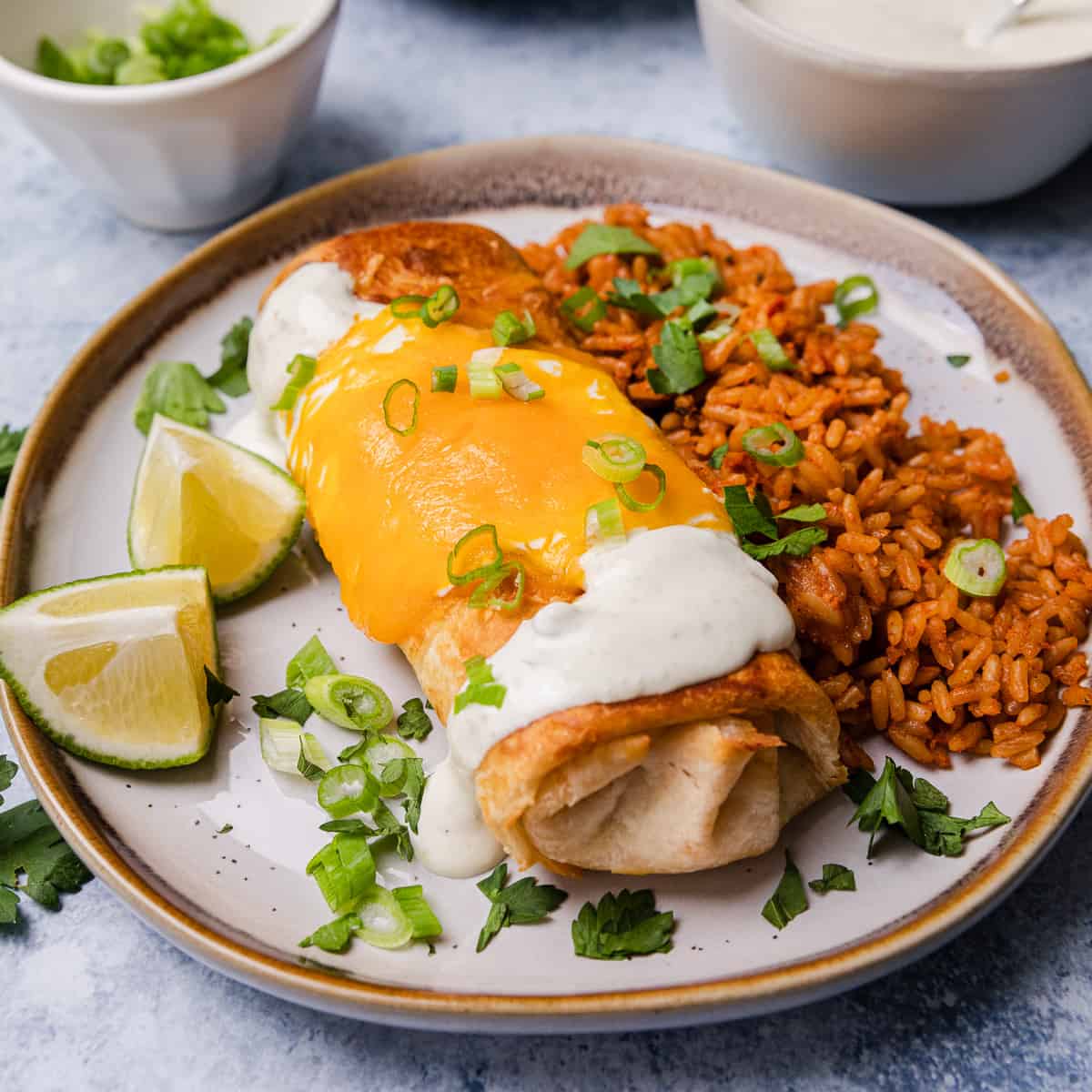 Chimichanga de pollo y queso - Fácil