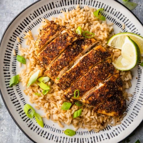 Quick & Easy Air Fryer Blackened Chicken Bowls - The Hearty Life