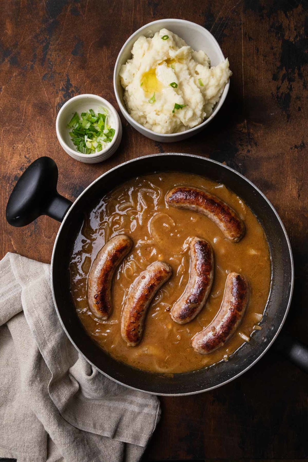 Irish Bangers and Mash with Guinness Onion Gravy - The Travel Palate