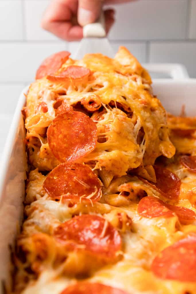 Family Favorite Easy Pepperoni Pizza Casserole Recipe - The Travel Palate