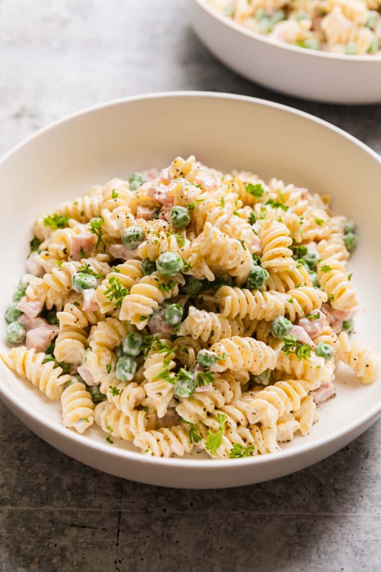 Copycat Ruby Tuesday Ham and Pea Pasta Salad - The Travel Palate