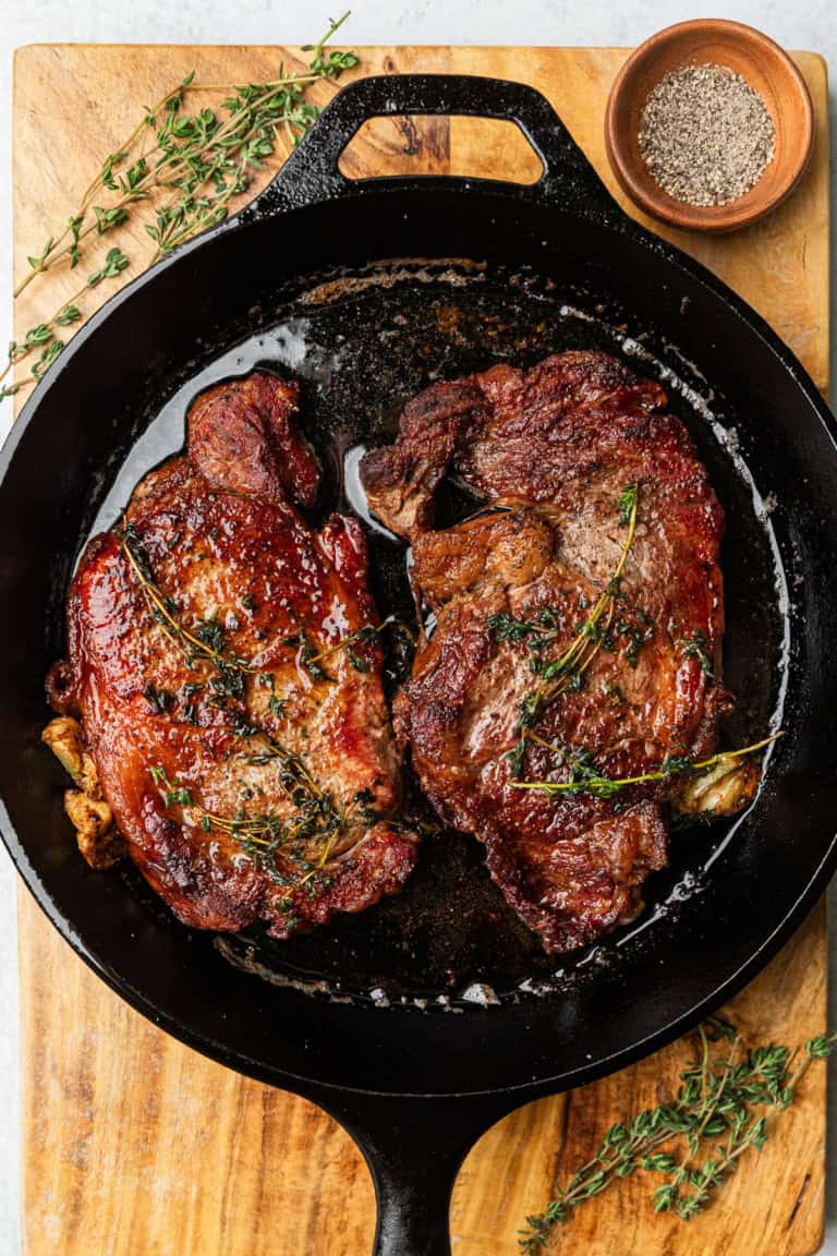 How to Cook a Ribeye in a Cast Iron Skillet - The Travel Palate