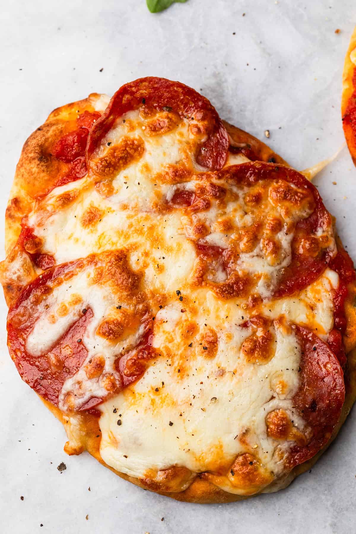 Air fryer naan pizza completed.