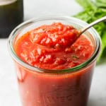 Authentic pizza sauce made with san marzano tomaotes.