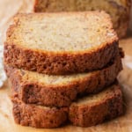 Banana bread slices.