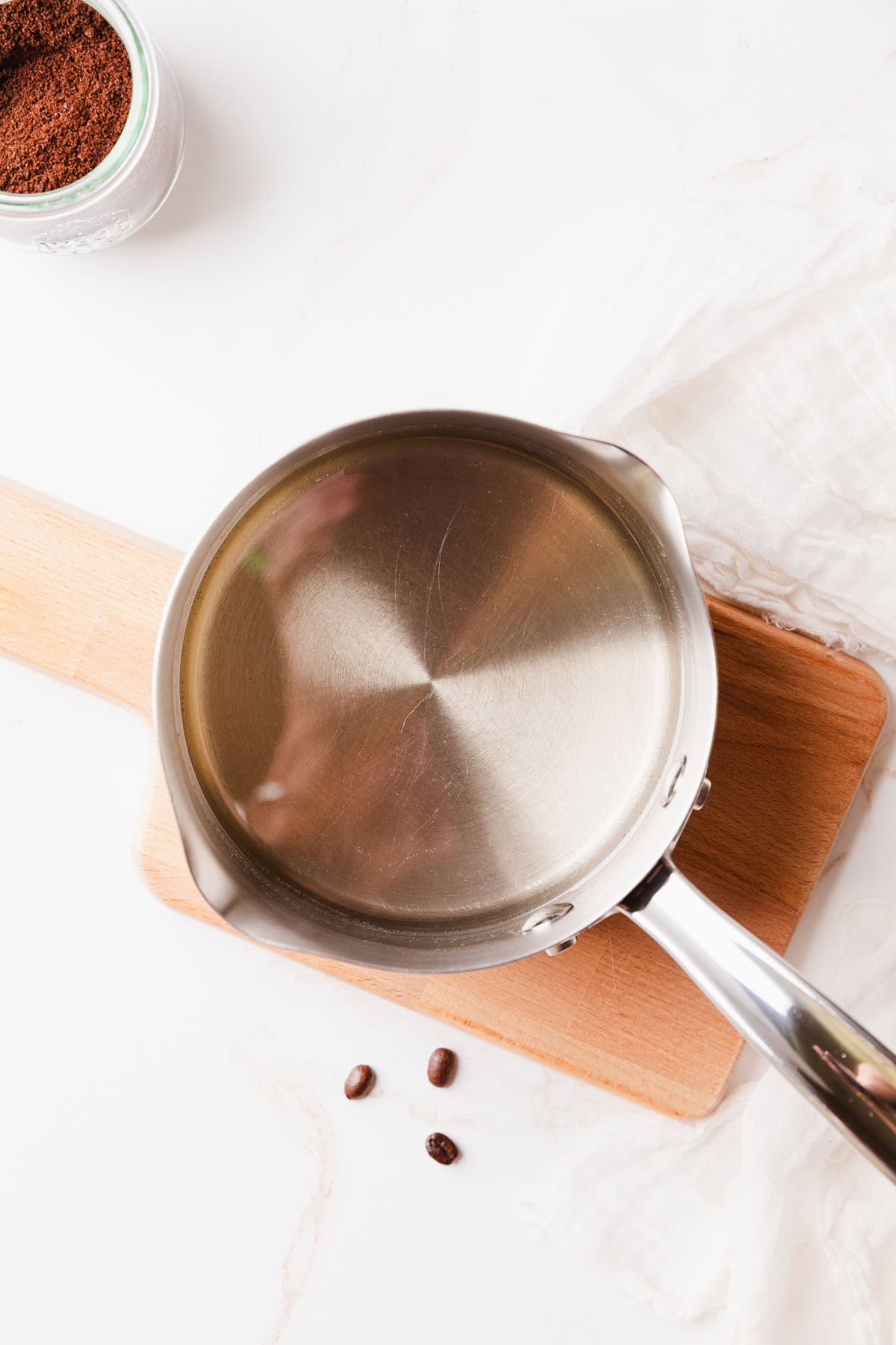 Making homemade simple syrup.