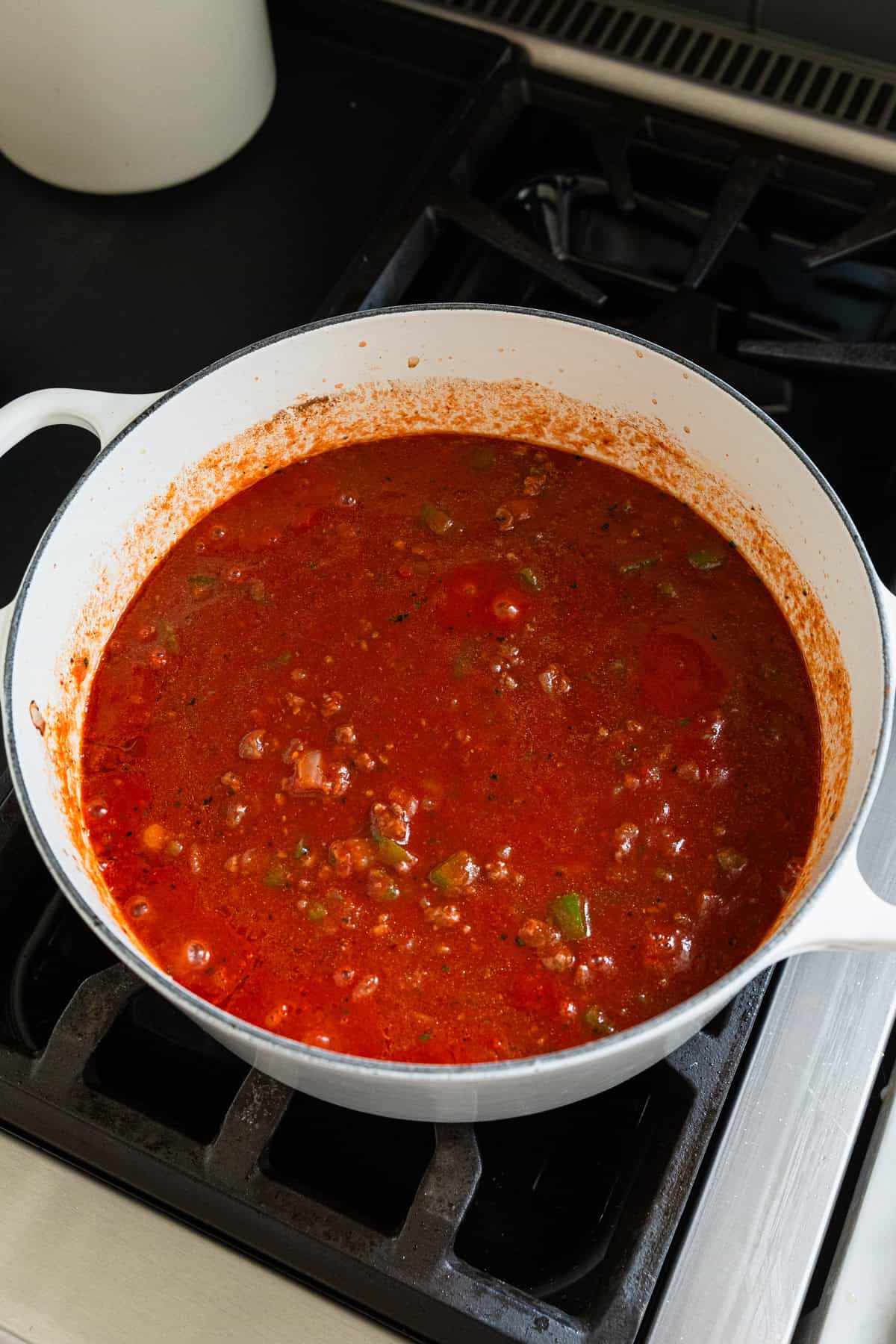 All liquid ingredient added to a cooking pot.