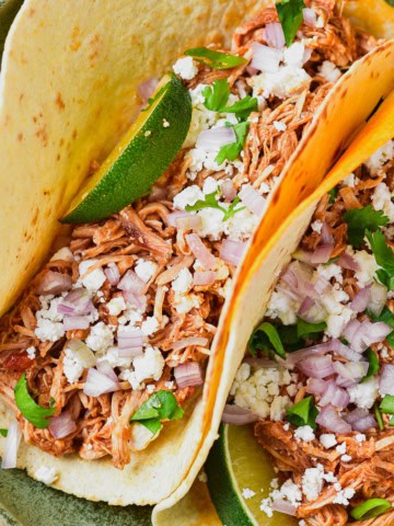 Chicken tinga tacos.