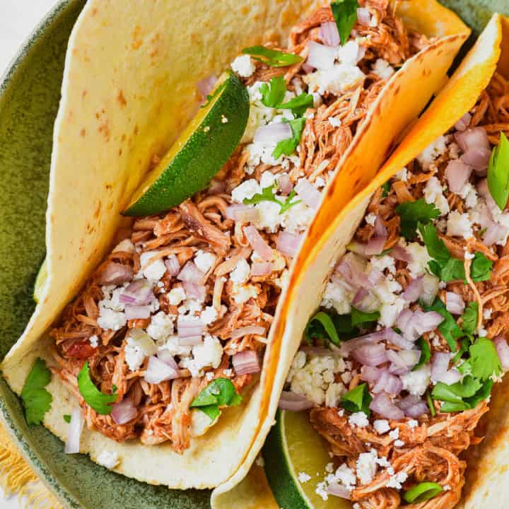 Chicken tinga tacos.