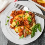 Stuffed shells with meat recipe.