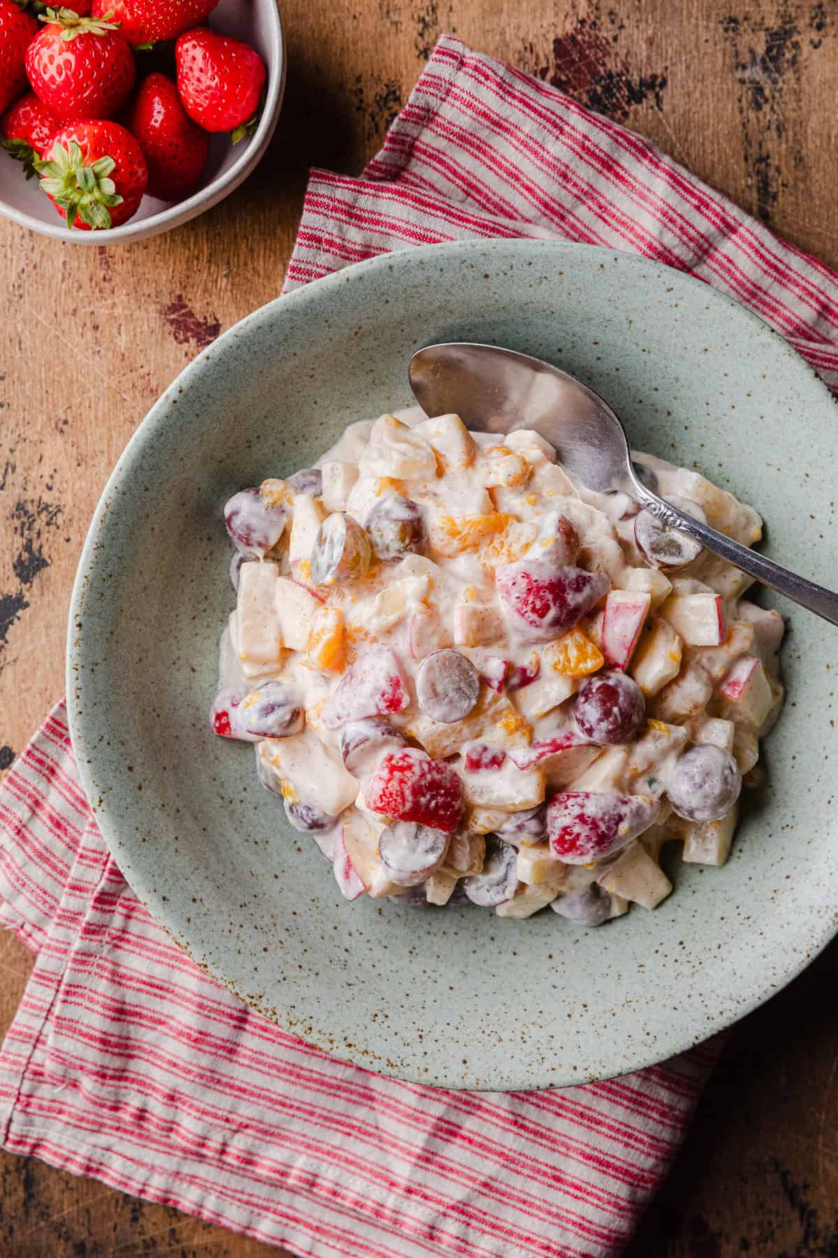 Fruit salad in a bowl.