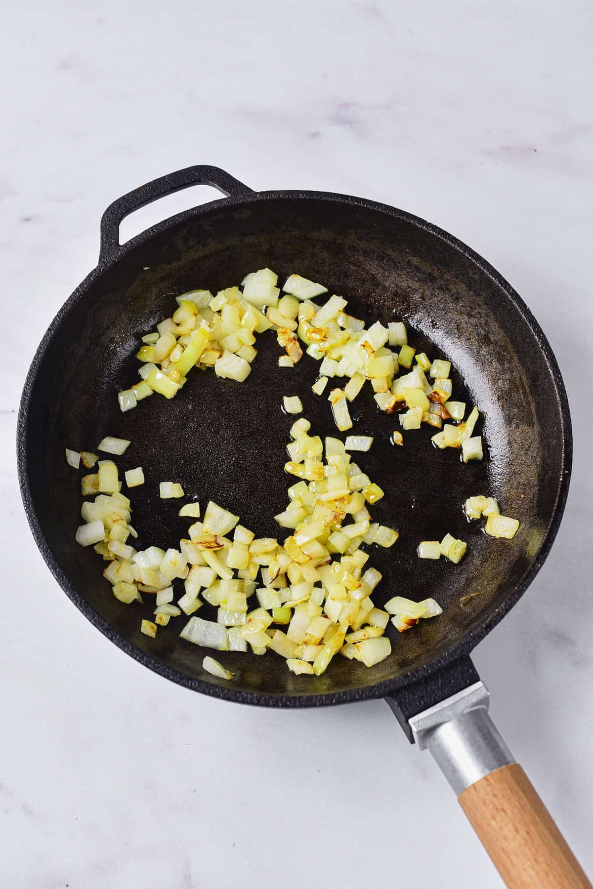 Cooking onions.