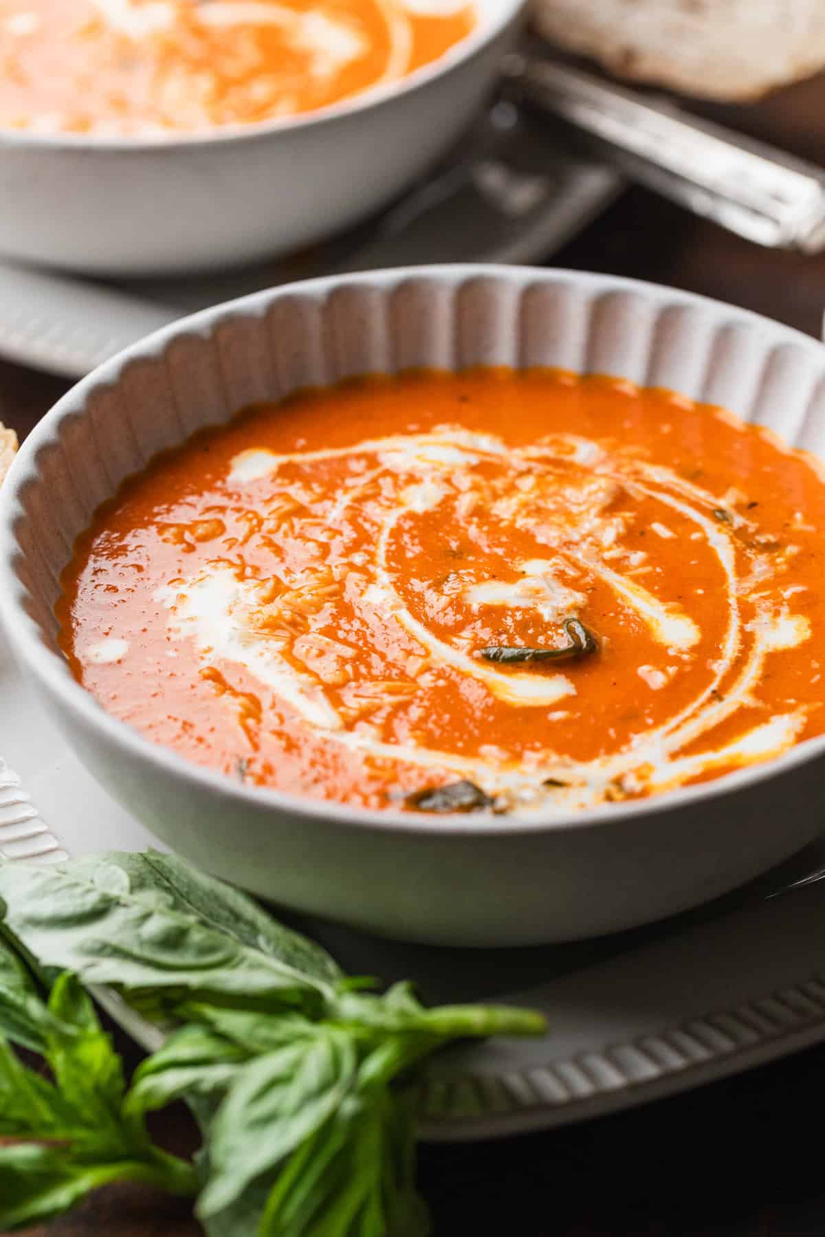 A bowl of tomato soup.