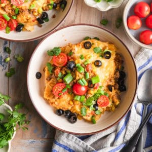 Ground beef mexican cornbread.