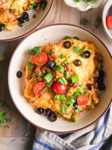 Ground beef mexican cornbread.