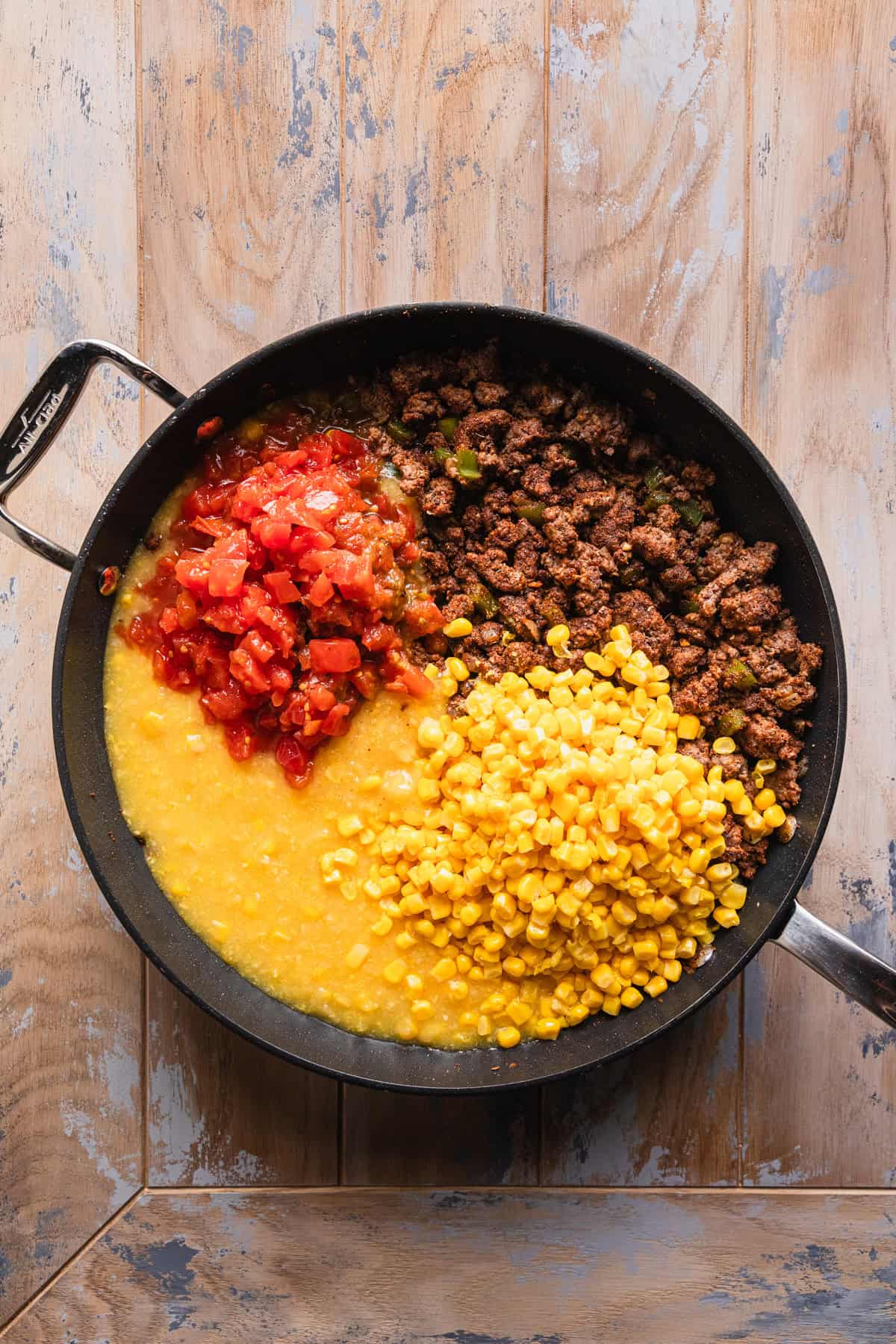 Making the recipe in a skillet.