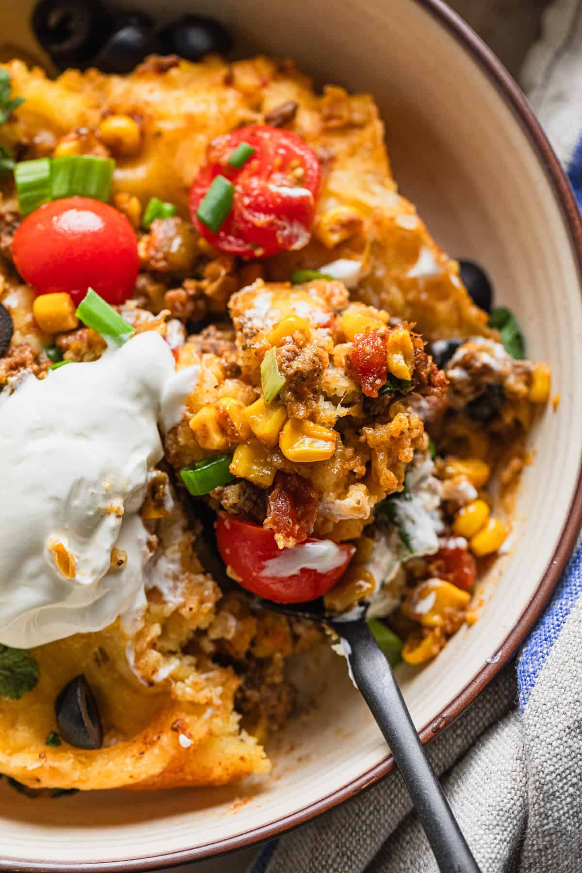 Ground beef mexican corn bread.