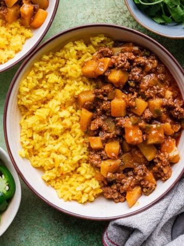 Mexican ground beef and potatoes recipe.